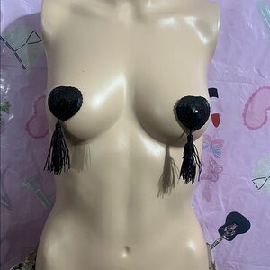 Elegant Black Sequin Tassel Accessories